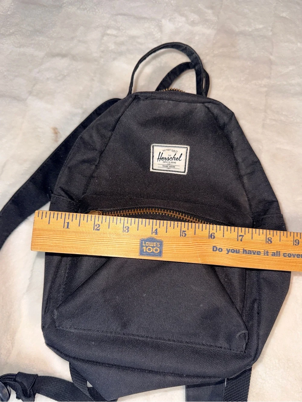 Hershel Black Mini Backpack with Cassic Striped lining